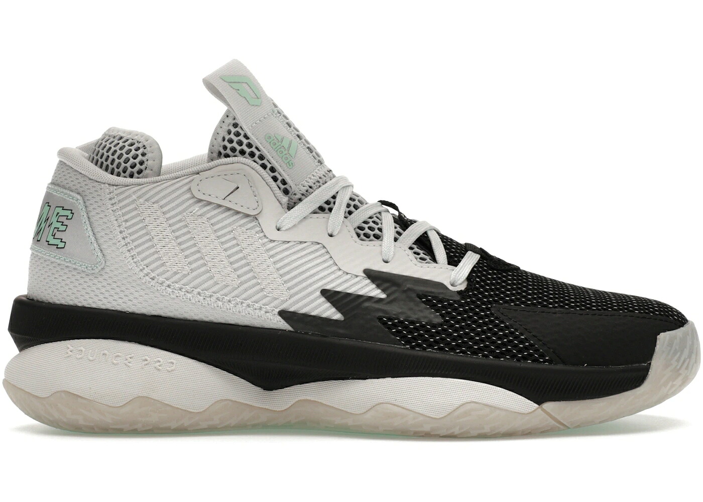 アディダス 灰色 グレー 黒色 ブラック スニーカー メンズ ADIDAS DAME 8 GREY BLACK / DASH GREY GREY ONE CLEAR MINT