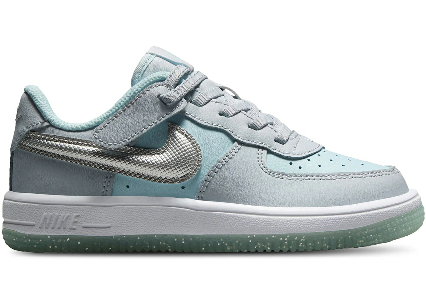 ナイキ 純然たる プラチナム 青味 青み 御坊っちゃん キッズ NIKE FORCE 1 LOW EASYON PURE PLATINUM GLACIER BLUE (なおなお書き) / PURE PLATINUM GLACIER BLUE もの言う花 マタニティ スニーカー
