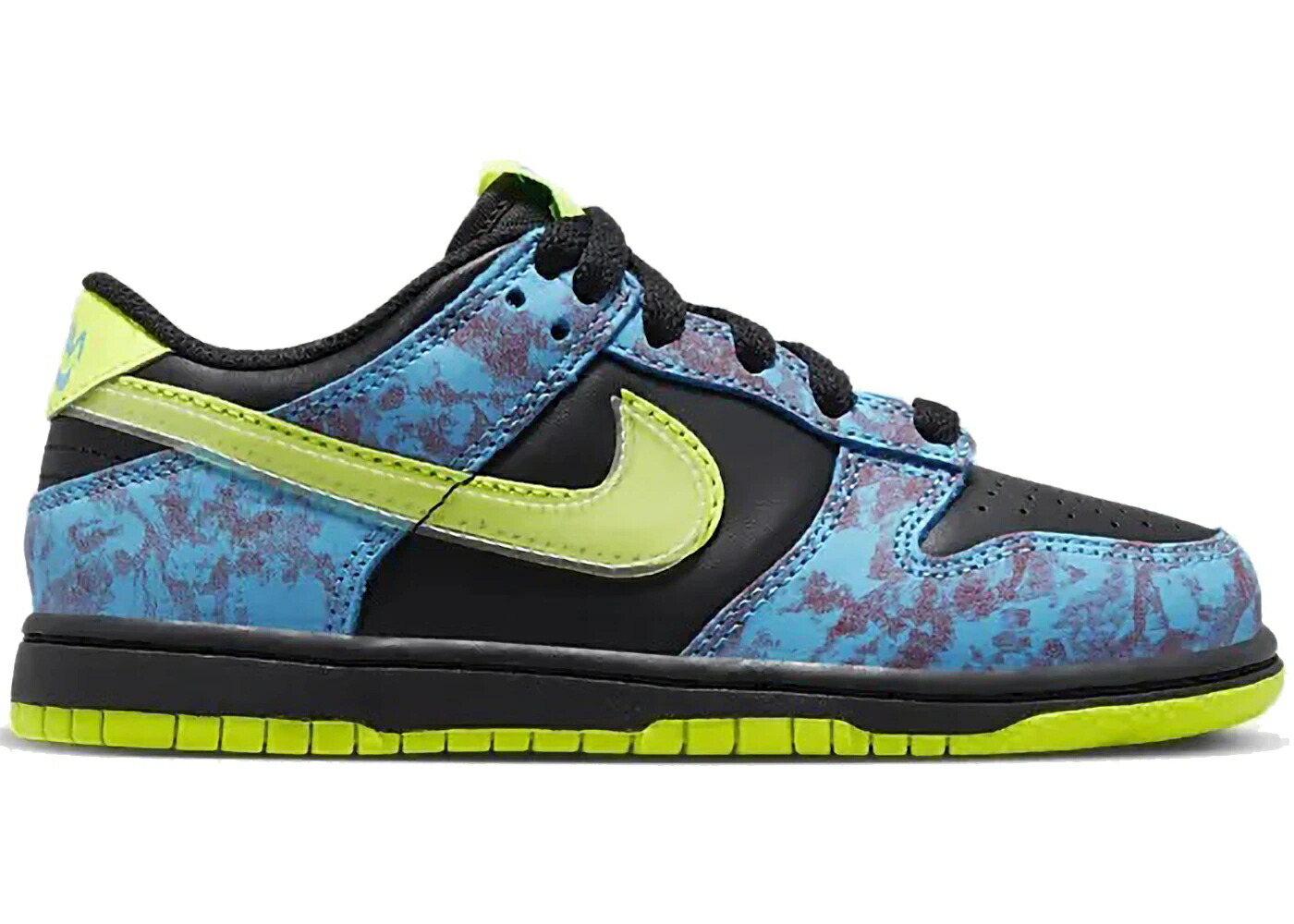 ナイキ ダンク 青色 ブルー 黒色 ブラック ダンクロー ジュニア キッズ NIKE DUNK LOW SE ACID WASH BALTIC BLUE VOLT (PS) / MULTI COLOR BLACK BALTIC BLUE ベビー マタニティ スニーカー