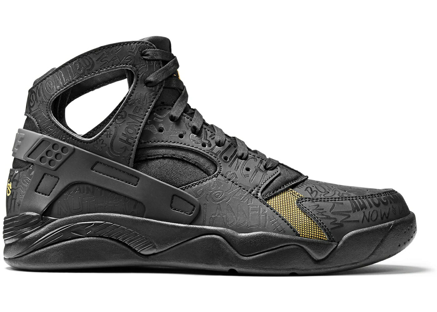 ナイキ 飛行 ハラチ 黒いこと 黒いこと ゴールド スニーカー メンズ NIKE AIR FLIGHT HUARACHE TRASH TALK / BLACK BLACK METALLIC GOLD