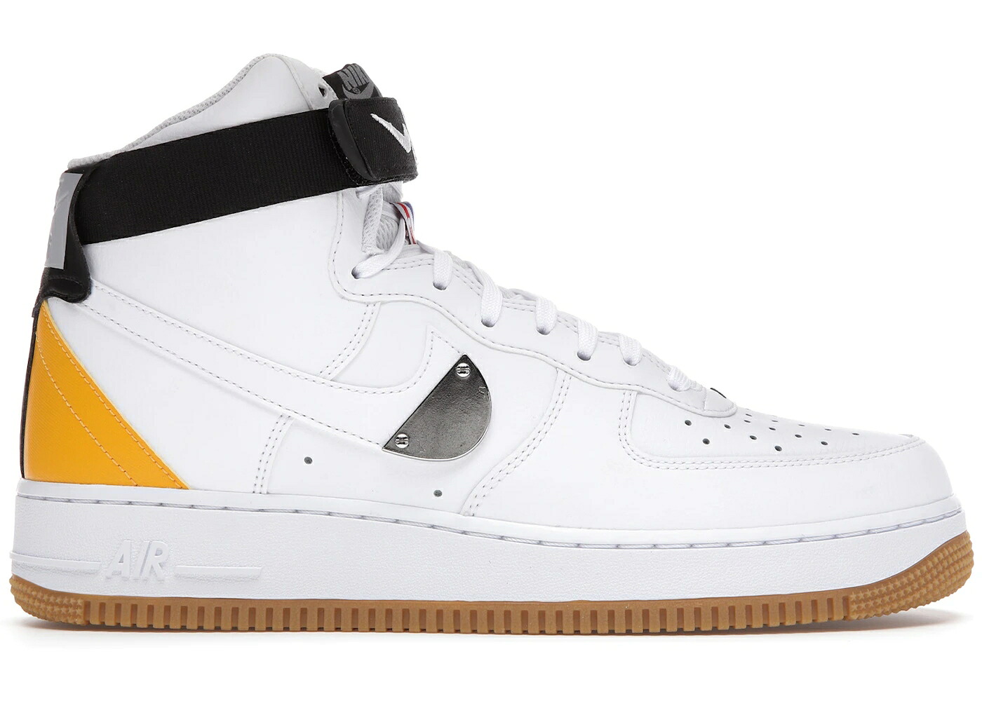 ナイキ 御機嫌 白いこと 白いこと ゴールド 薄墨色 薄墨色 空軍 スニーカー メンズ NIKE AIR FORCE 1 HIGH NBA WHITE UNIVERSITY GOLD / WHITE UNIVERSITY GOLD WOLF GREY