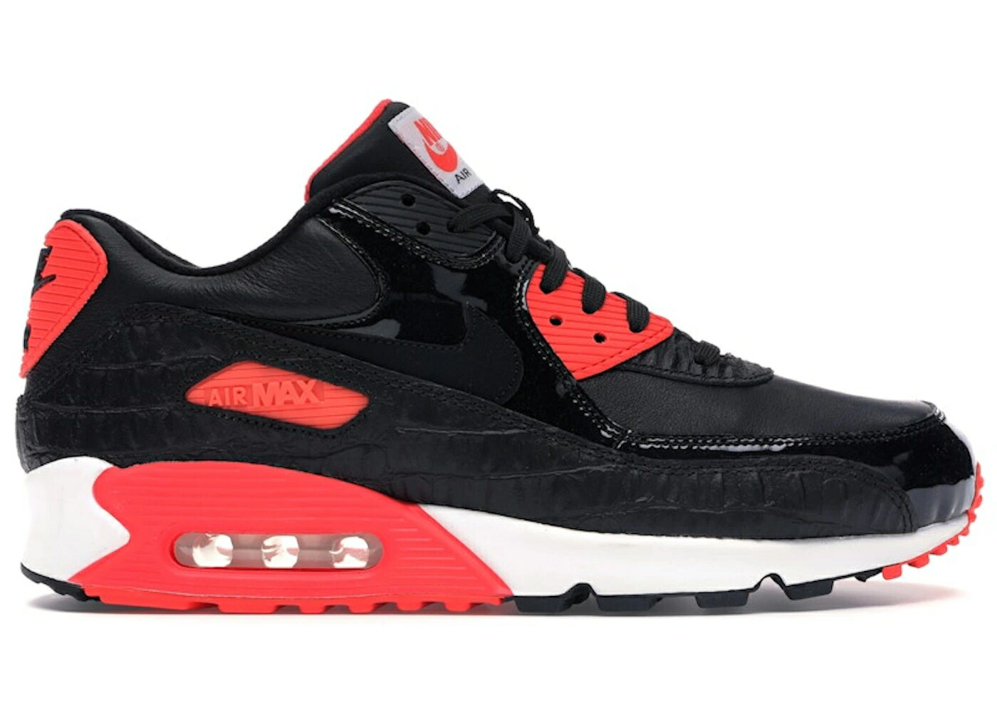 ナイキ マックス 黒色 ブラック 白色 ホワイト エアマックス スニーカー メンズ NIKE AIR MAX 90 BLACK CROC INFRARED / BLACK BLACK INFRARED WHITE
