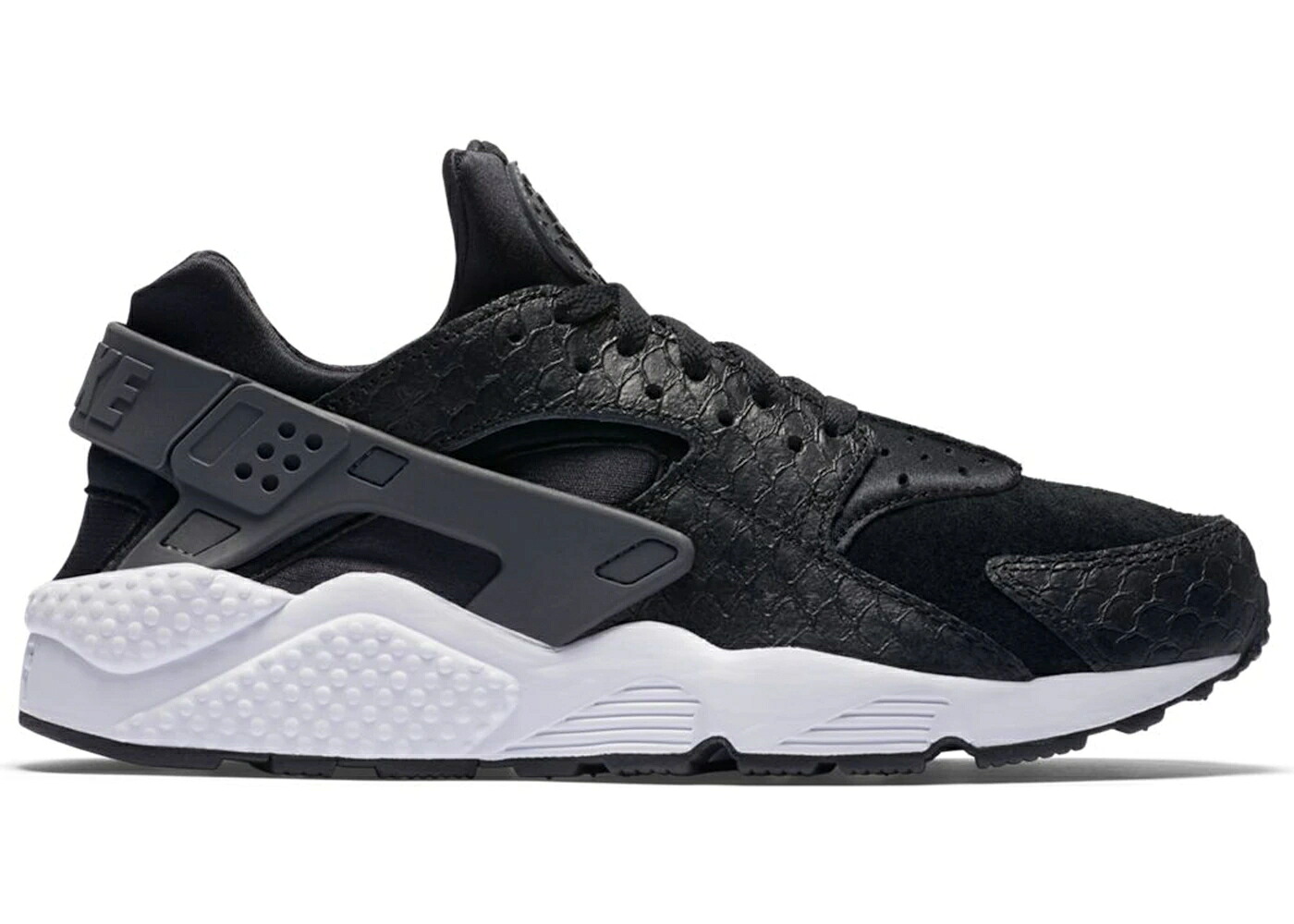 ナイキ ハラチ ラン 黒色 ブラック 灰色 グレー 白色 ホワイト ハラチラン スニーカー メンズ NIKE AIR HUARACHE RUN SNAKE BLACK DARK GREY / BLACK DARK GREY WHITE