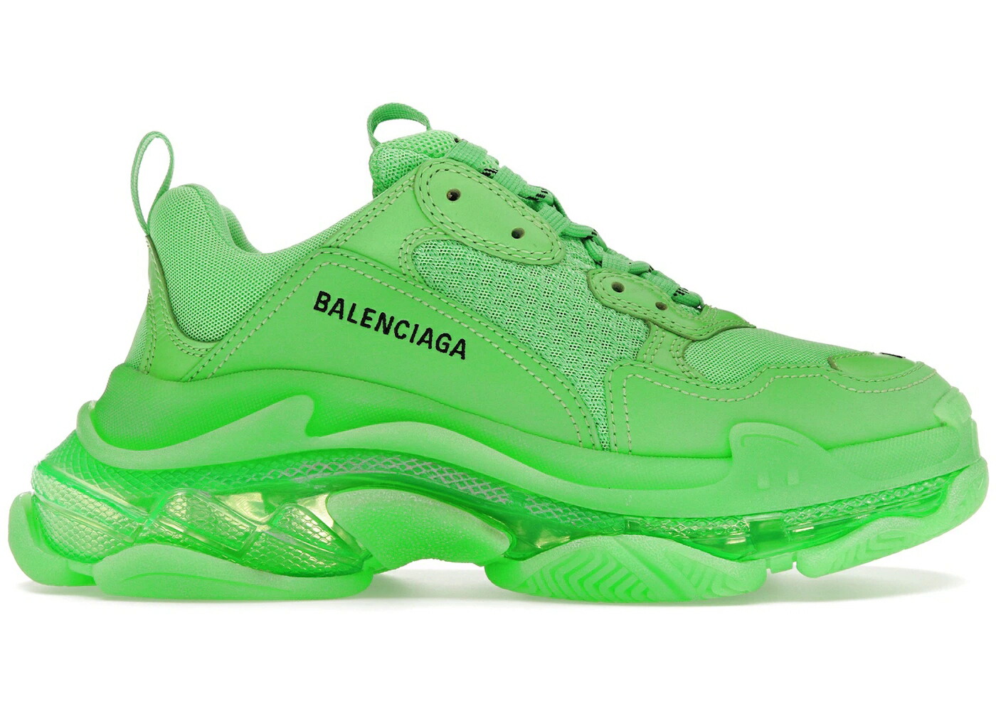 バレンシアガ 緑 グリーン スニーカー メンズ BALENCIAGA TRIPLE S SOFT NEON GREEN CLEAR SOLE /