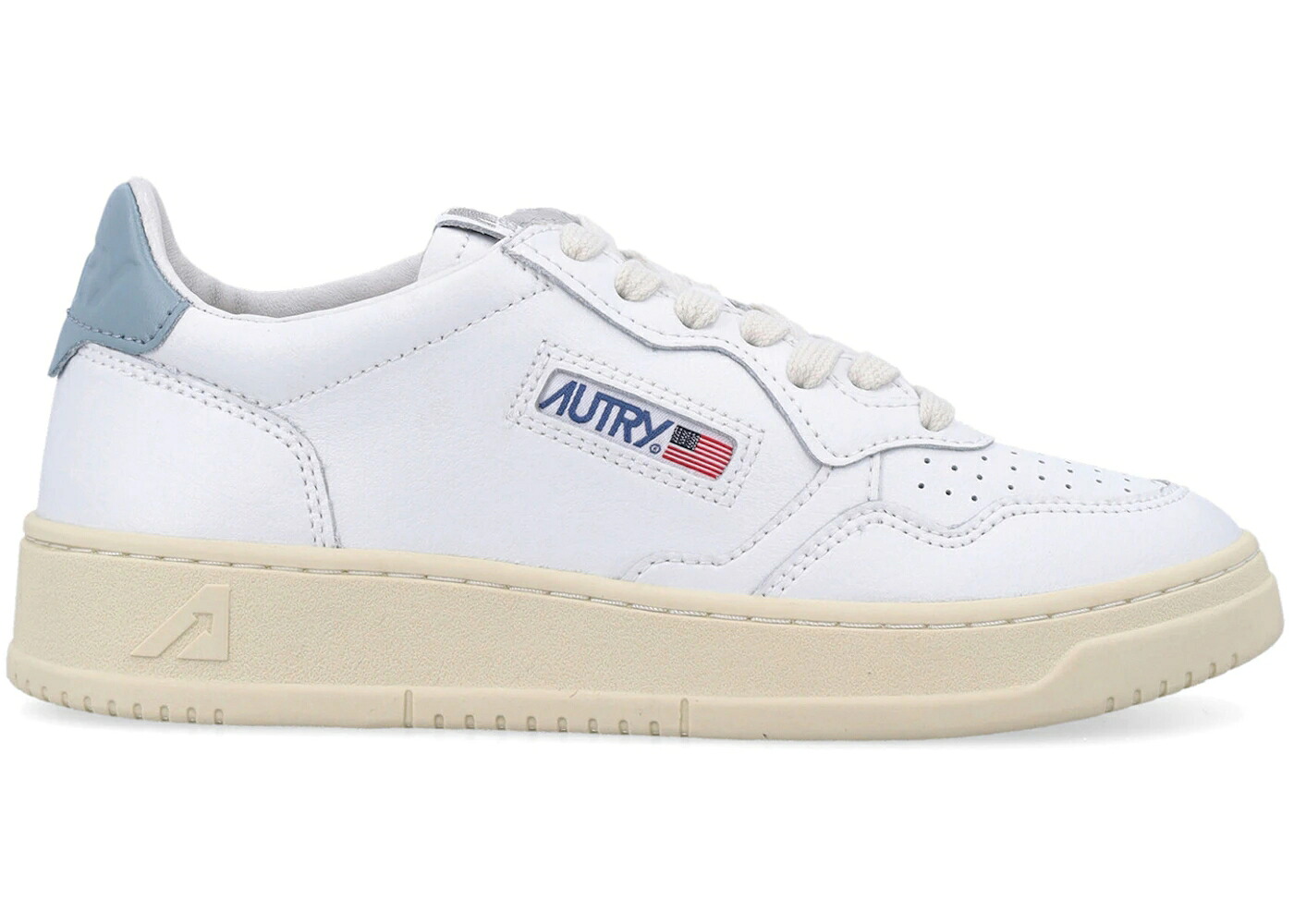 レザー 白色 ホワイト 銀色 シルバー 青色 ブルー WOMEN'S スニーカー レディース AUTRY MEDALIST LEATHER LOW WHITE SILVER BLUE (WOMEN'S) / WHITE SILVER BLUE