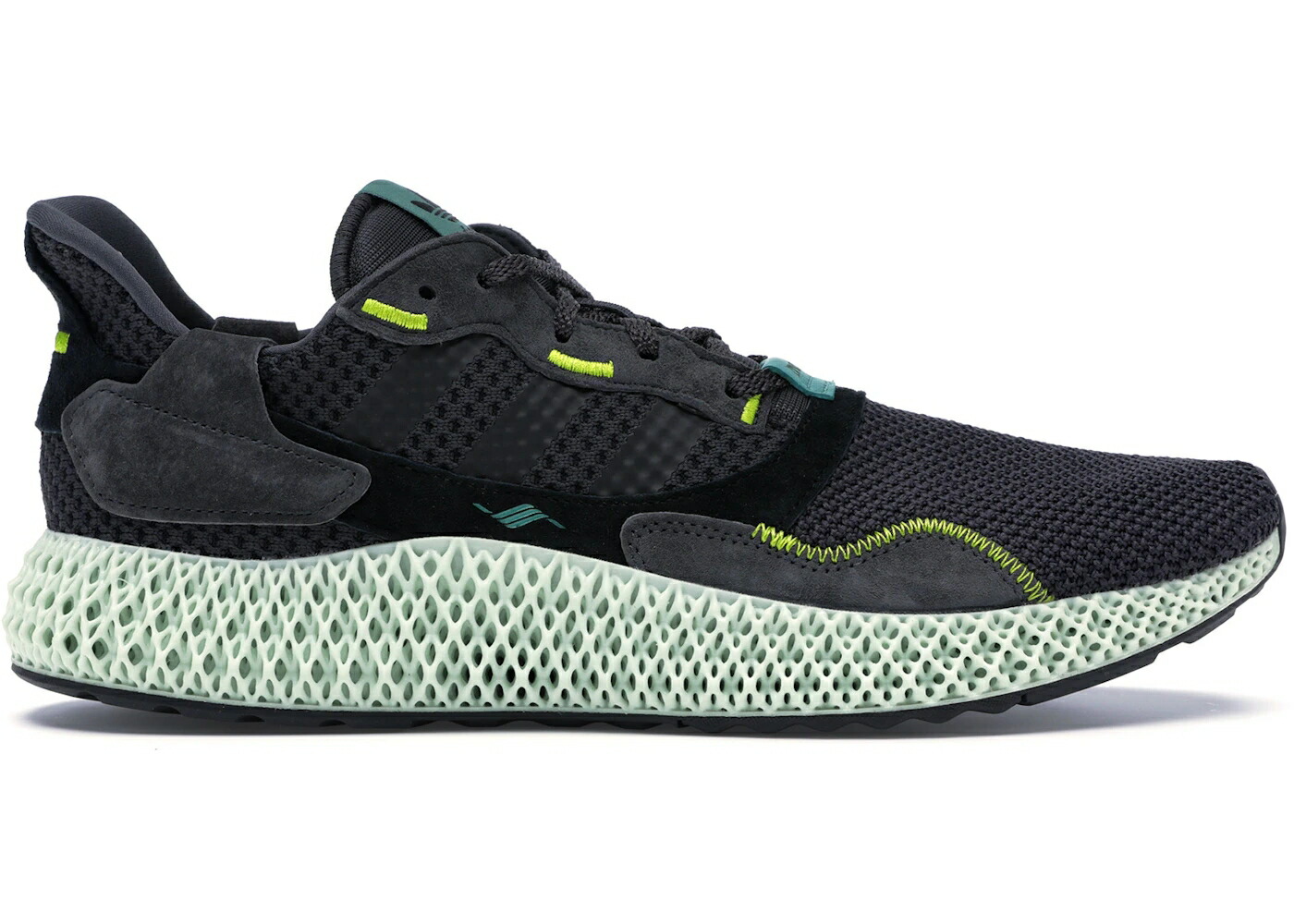 アディダス 炭素 黄味がかった 黄色 スニーカー メンズ ADIDAS ZX 4000 4D CARBON / CARBON CARBON SEMI SOLAR YELLOW