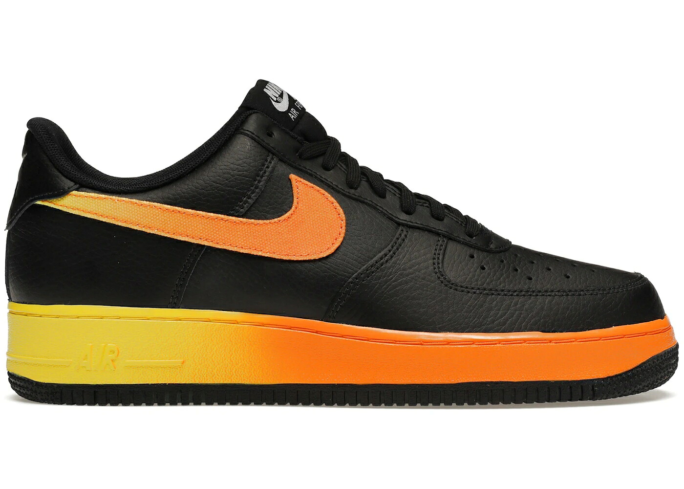 ナイキ 黒いこと 黒いこと 黄味がかった 黄色 橙 オレンジ色 空軍 スニーカー メンズ NIKE AIR FORCE 1 LOW BLACK YELLOW ORANGE / BLACK OPTI YELLOW ORANGE PEEL