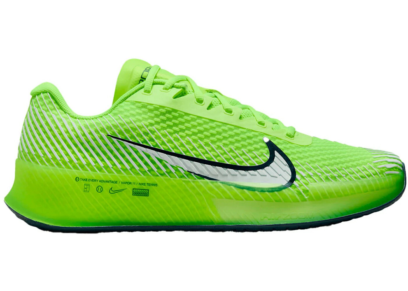 ナイキ コート ズーム 紺色 ネイビー 白色 ホワイト スニーカー メンズ NIKE COURT AIR ZOOM VAPOR 11 HC VOLT / VOLT ARMORY NAVY WHITE
