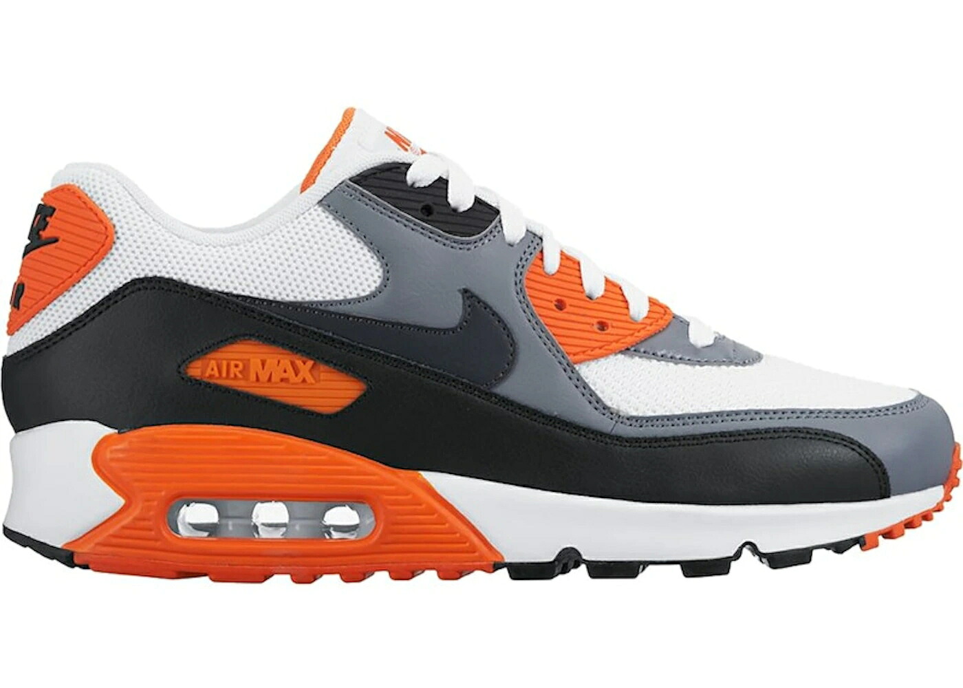 ナイキ マックス 白色 ホワイト 灰色 グレー 橙 オレンジ クール 黒色 ブラック エアマックス スニーカー メンズ NIKE AIR MAX 90 WHITE GREY ORANGE / WHITE ANTHRACITE COOL GREY BLACK|スニケス