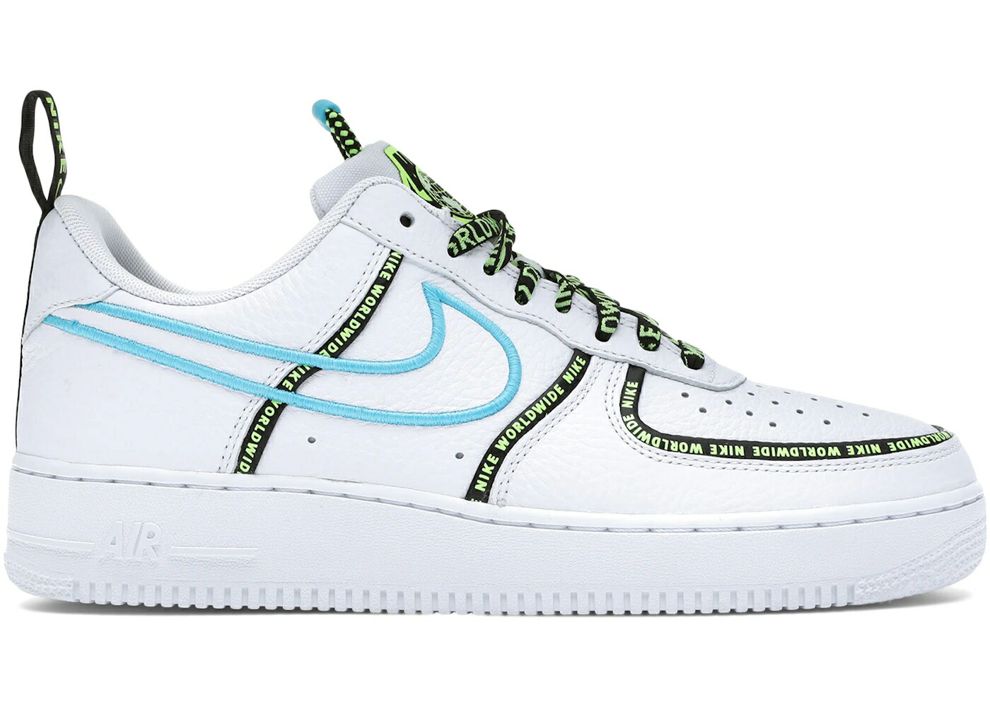 ナイキ 白いこと 白いこと 青碧 青碧 黒いこと 黒いこと 空軍 スニーカー メンズ NIKE AIR FORCE 1 LOW WORLDWIDE WHITE BLUE FURY VOLT / WHITE BLUE FURY BLACK WHITE