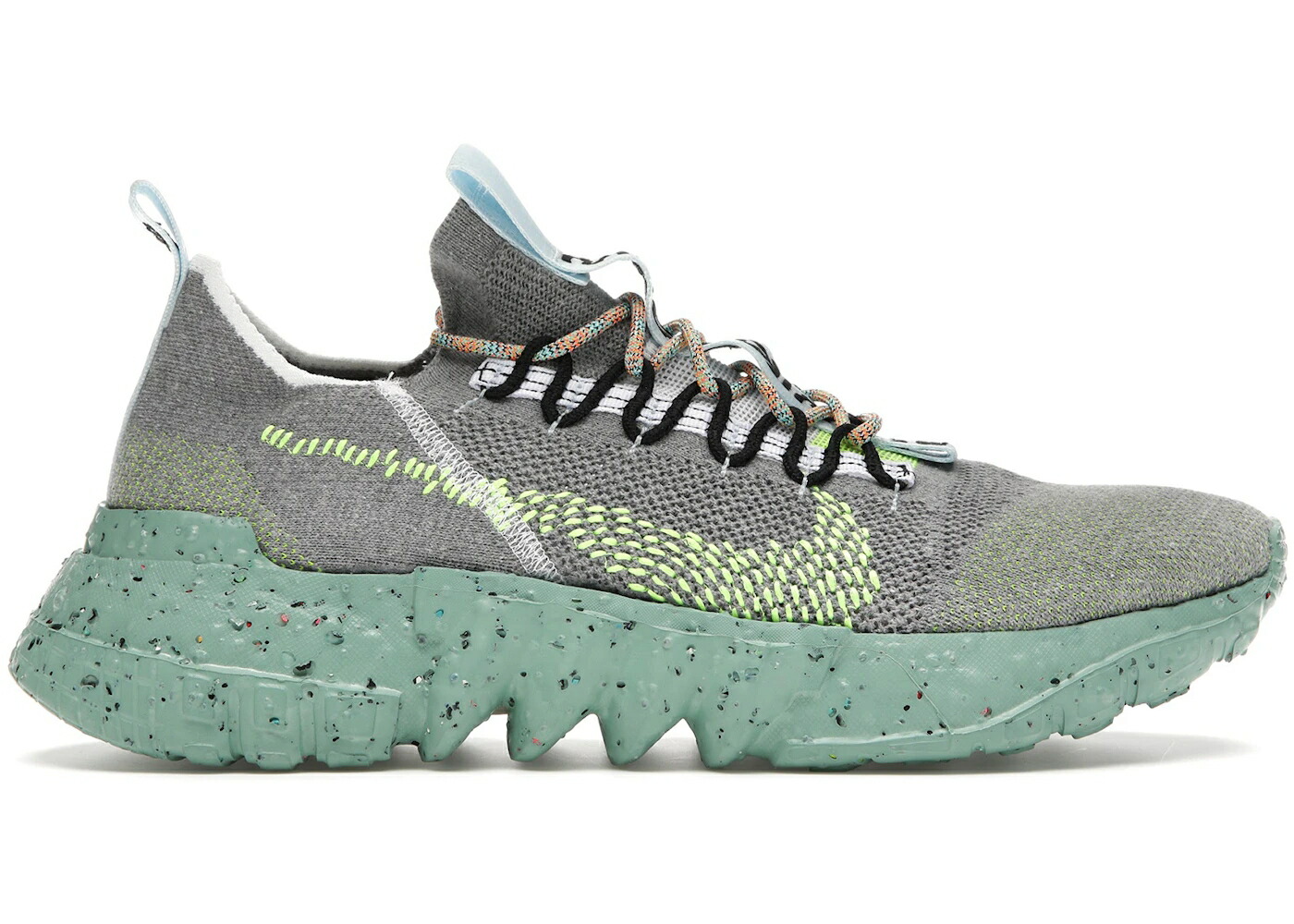 ナイキ 灰色 グレー ライム スニーカー メンズ NIKE SPACE HIPPIE 01 WOLF GREY / WOLF GREY LIME
