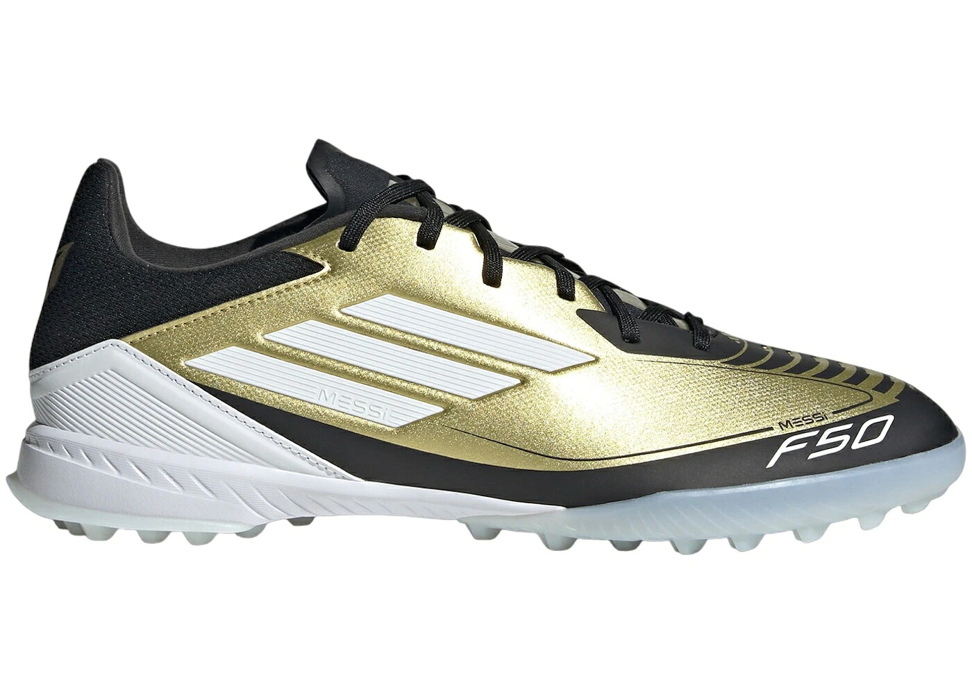 アディダス 芝草 ゴールド 白いこと 白いこと 中核グループ 黒いこと 黒いこと スニーカー メンズ ADIDAS F50 LEAGUE TURF MESSI GOLD METALLIC CLOUD WHITE CORE BLACK / GOLD METALLIC CLOUD WHITE CORE
