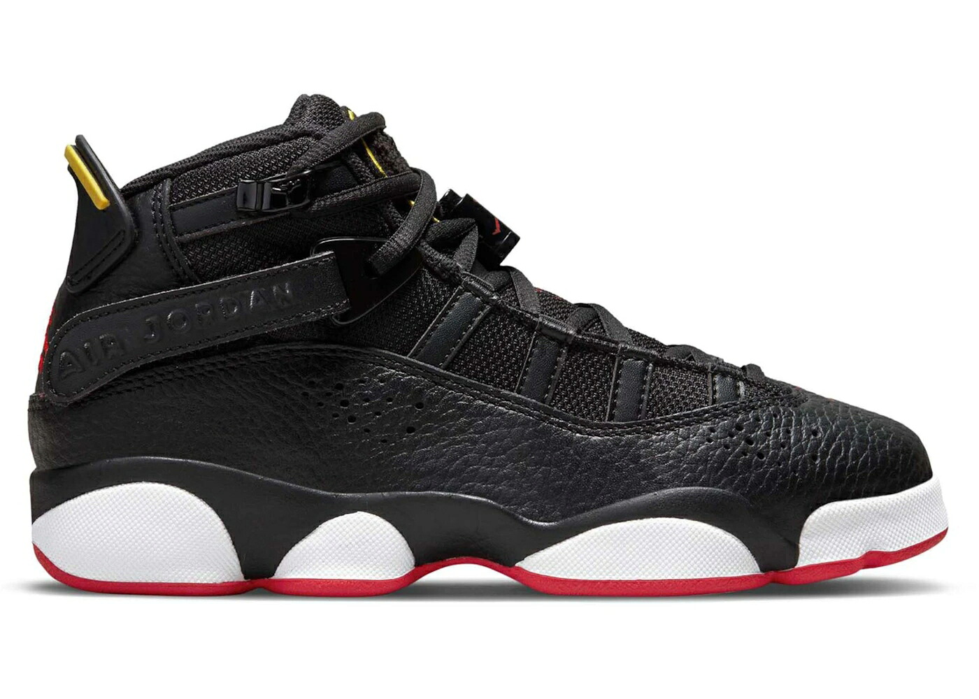 ナイキ ジョーダン リング 黒色 ブラック 白色 ホワイト 黄色 イエロー ストライク ジュニア キッズ JORDAN 6 RINGS HIS AIRNESS (GS) / BLACK WHITE YELLOW STRIKE ベビー マタニティ スニーカー