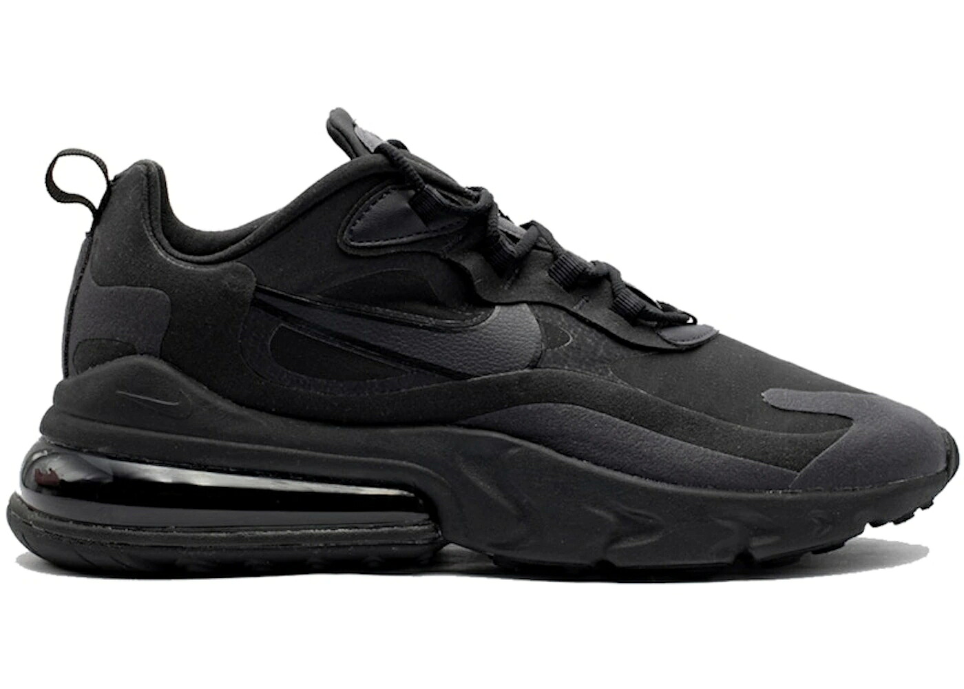 ナイキ マックス リアクト 黒色 ブラック 灰色 グレー エアマックス スニーカー メンズ NIKE AIR MAX 270 REACT HIP HOP TRIPLE BLACK / BLACK OIL GREY OIL GREY BLACK|スニケス