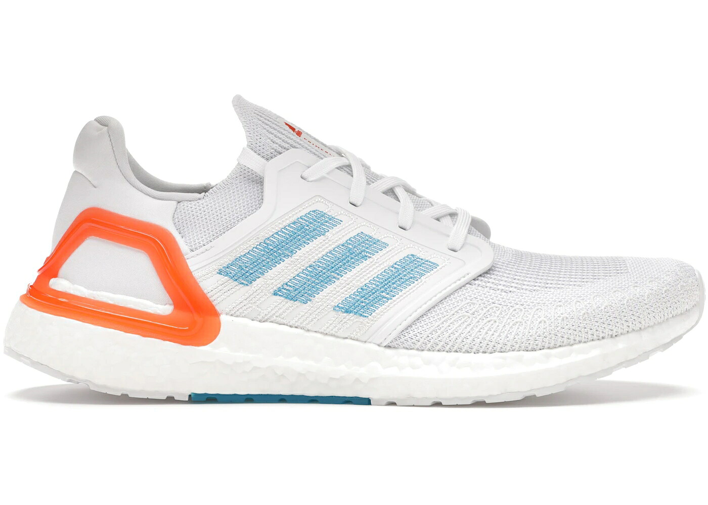 アディダス ウルトラ ブースト 白色 ホワイト 青色 ブルー 橙 オレンジ ウルトラブースト スニーカー メンズ ADIDAS ULTRA BOOST 20 WHITE SHARP BLUE TRUE ORANGE / FOOTWEAR WHITE SHARP BLUE TRUE