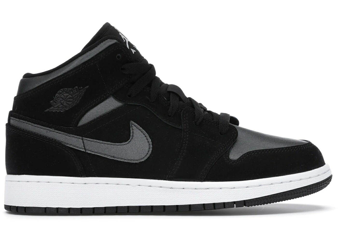 ナイキ ジョーダン ミッド 白色 ホワイト 黒色 ブラック 灰色 グレー ジュニア キッズ JORDAN 1 MID WHITE BLACK GREY (GS) / BLACK GREY ベビー マタニティ スニーカー|スニケス