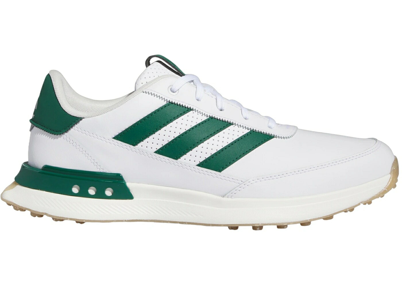 アディダス レザー ゴルフ 白色 ホワイト 緑 グリーン スニーカー メンズ ADIDAS S2G SPIKELESS LEATHER 24 GOLF CLOUD WHITE COLLEGIATE GREEN GUM / CLOUD WHITE COLLEGIATE GREEN GUM