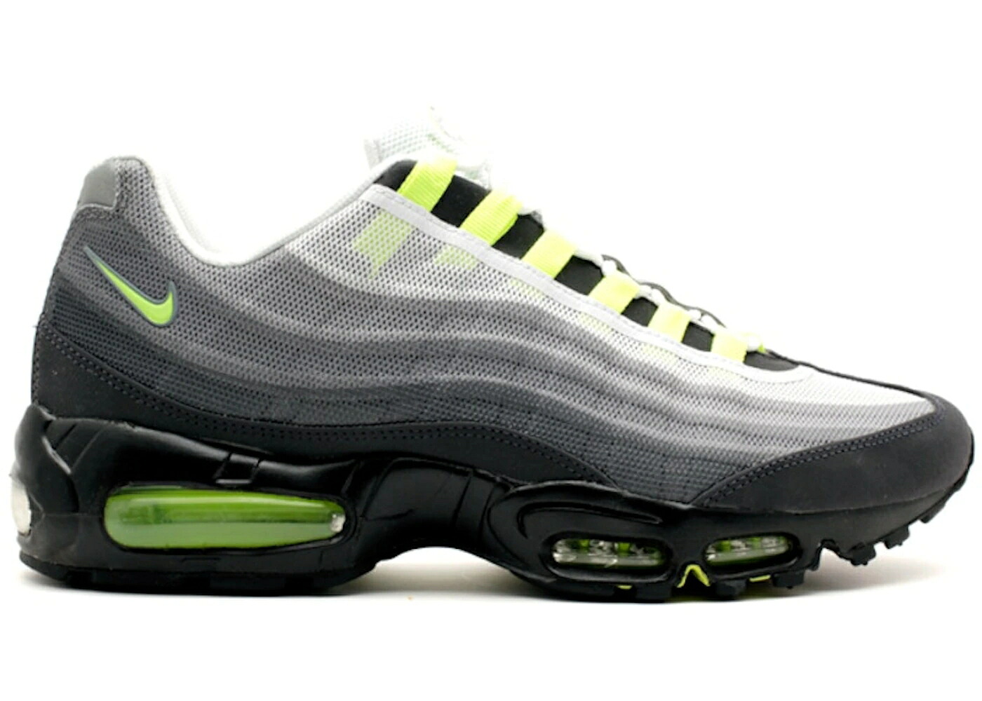 ナイキ マックス プレミアム クール 灰色 グレー 黒色 ブラック エアマックス スニーカー メンズ NIKE AIR MAX 95 PREMIUM TAPE NEON / COOL GREY VOLT BLACK METALLIC｜スニケス