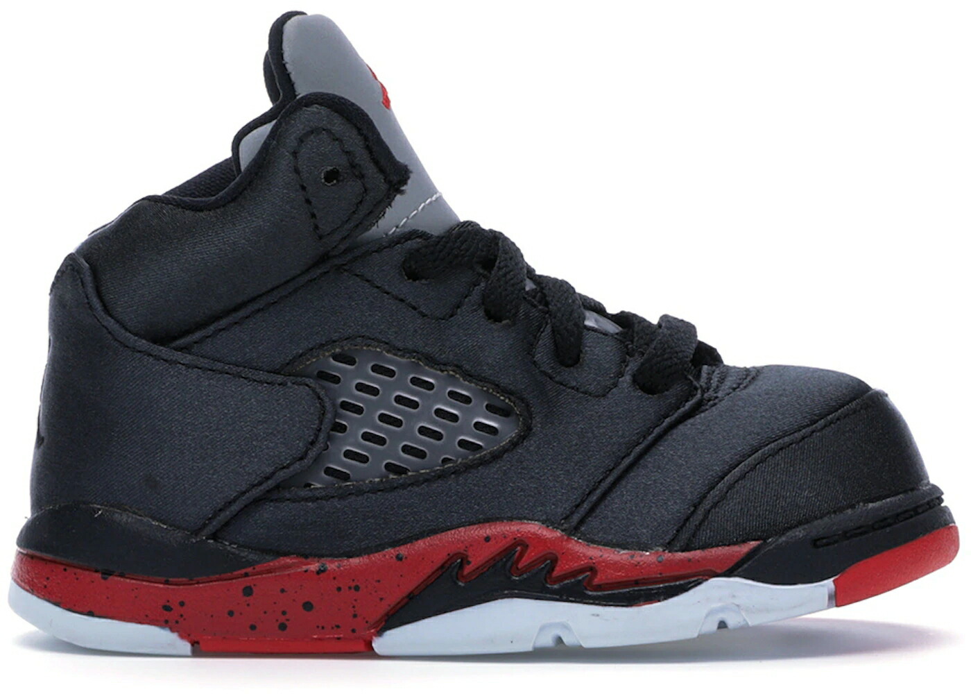 ナイキ ジョーダン サテン 黒色 ブラック 赤 レッド ジュニア キッズ JORDAN 5 RETRO SATIN BRED (TD) / BLACK UNIVERSITY RED