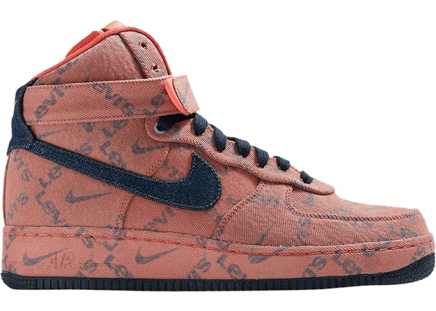 ナイキ 御機嫌 ジーンズ 赤 赤いこと 紺色 米国海軍 空軍 LEVI\u0027S スニーカー メンズ NIKE AIR FORCE 1 HIGH EXCLUSIVE DENIM / RED DENIM NAVY DENIM