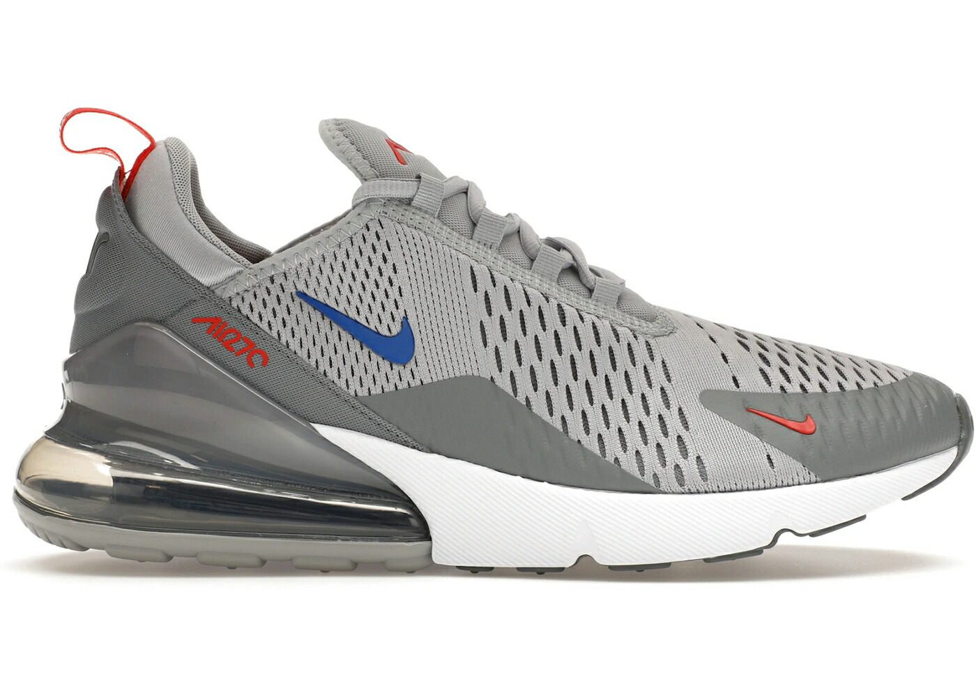 ナイキ マックス 灰色 グレー 赤 レッド ゲーム エアマックス ゲームロイヤル 青 ブルー スニーカー メンズ NIKE AIR MAX 270 GREY ROYAL RED / WOLF GREY GAME ROYAL UNIVERSITY
