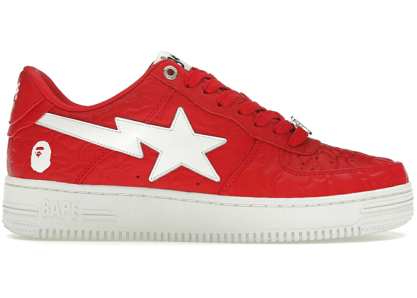 ベイプ カモ柄 赤 レッド 白色 ホワイト #3 スニーカー メンズ BAPE A BATHING APE STA LOW LINE CAMO RED / RED WHITE