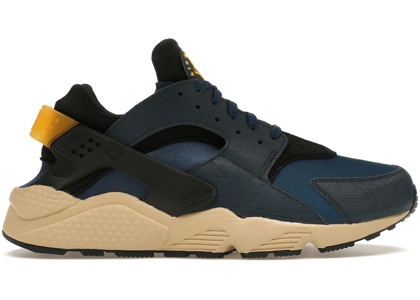 ナイキ ハラチ プレミアム 紺色 ネイビー ゴールド 黒色 ブラック 青色 ブルー スニーカー メンズ NIKE AIR HUARACHE PREMIUM ARMORY NAVY UNIVERSITY GOLD / BLACK ARMORY NAVY VALERIAN BLUE