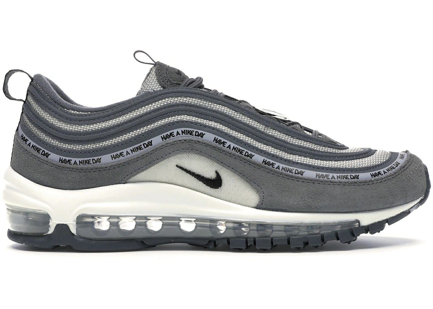ナイキ マックス 灰色 グレー 黒色 ブラック 白色 ホワイト エアマックス ジュニア キッズ NIKE AIR MAX 97 HAVE A DAY DARK GREY (GS) / DARK GREY BLACK WOLF GREY WHITE ベビー マタニティ スニーカー|スニケス