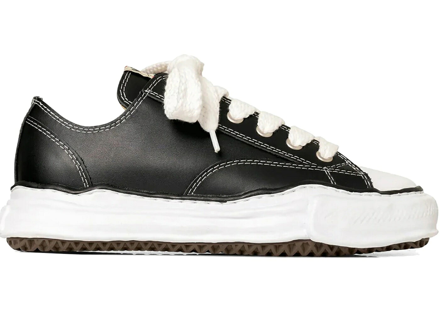 メゾン ミハラヤスヒロ レザー 黒色 ブラック 白色 ホワイト スニーカー メンズ MAISON MIHARA YASUHIRO MAISON MIHARA YASUHIRO PETERSON OG SOLE LEATHER LOW BLACK / BLACK WHITE｜スニケス 85,030円