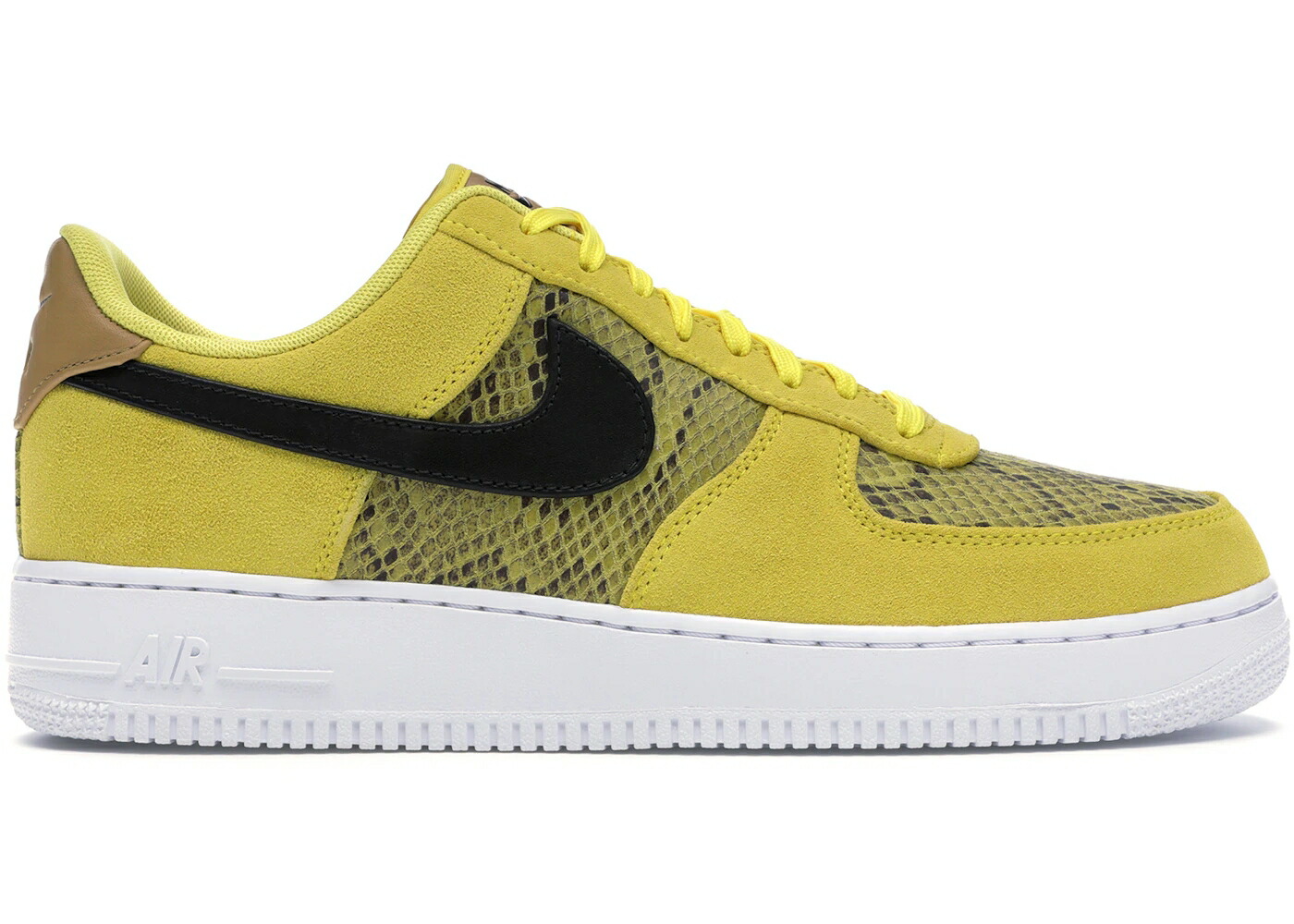 ナイキ 黄味がかった 黄色 黒いこと 黒いこと 白いこと 白いこと 空軍 スニーカー メンズ NIKE AIR FORCE 1 LOW YELLOW SNAKESKIN / YELLOW BLACK WHITE