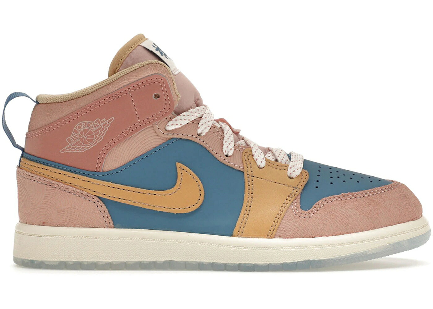 ナイキ ジョーダン ミッド さくら色 オックスフォード お坊っちゃん キッズ JORDAN 1 MID ZEN (なおなお書き) / AEGEAN STORM HEMP PINK OXFORD もの言う花 マタニティ スニーカー