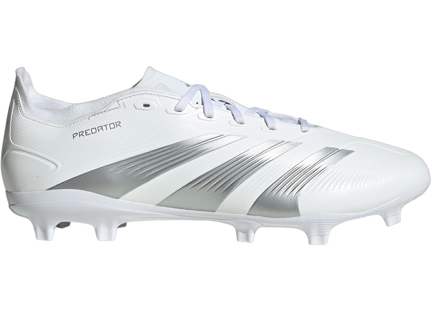 アディダス プレデター 白色 ホワイト 銀色 シルバー 灰色 グレー スニーカー メンズ ADIDAS PREDATOR 24 LEAGUE LOW FG CLOUD WHITE SILVER METALLIC GREY / CLOUD WHITE SILVER METALLIC GREY