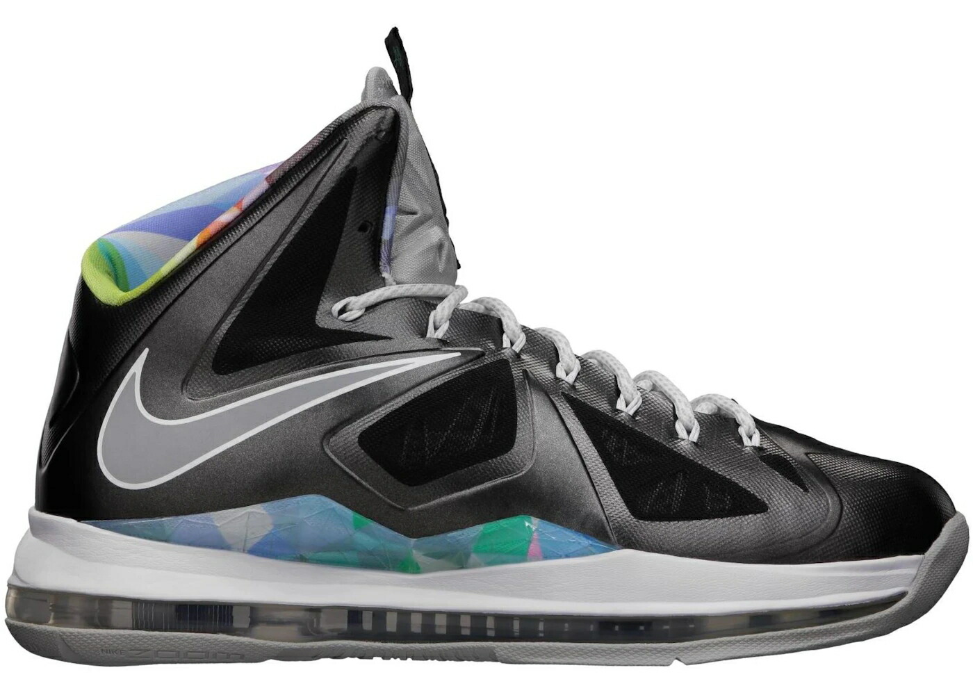 ナイキ レブロン 黒色 ブラック 灰色 グレー スニーカー メンズ NIKE LEBRON X PRISM / BLACK STRATA GREY