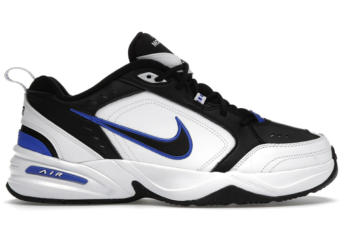 ナイキ モナーク 白いこと 白いこと 青味 青み 黒いこと 黒いこと スニーカー メンズ NIKE AIR MONARCH IV 4E WIDE WHITE BLUE / BLACK WHITE BLACK