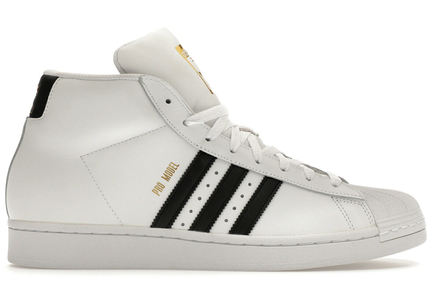 アディダス プロ 白色 ホワイト 黒色 ブラック コア ゴールド プロモデル スニーカー メンズ ADIDAS PRO MODEL WHITE BLACK / CLOUD WHITE CORE BLACK GOLD FOIL