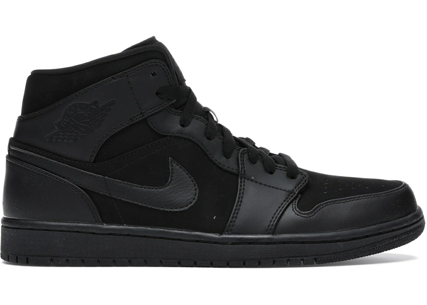 ナイキ ジョーダン ミッド 黒色 ブラック スニーカー メンズ JORDAN 1 MID TRIPLE BLACK (2014) / BLACK BLACK BLACK