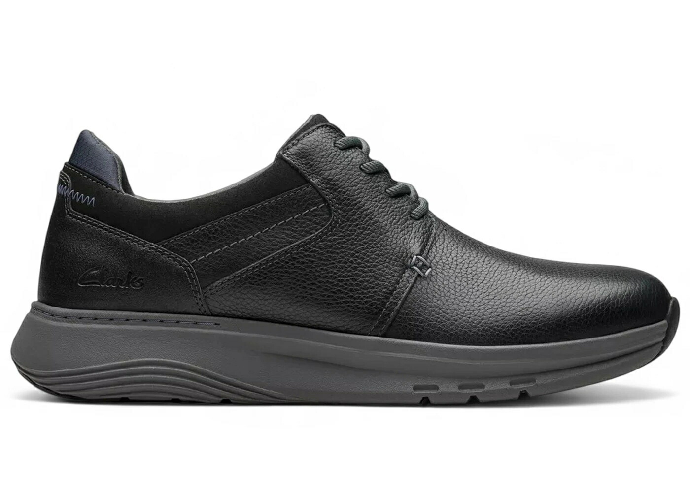 クラークス 黒色 ブラック レザー スニーカー メンズ CLARKS MOTION TREK PT BLACK LEATHER / BLACK LEATHER