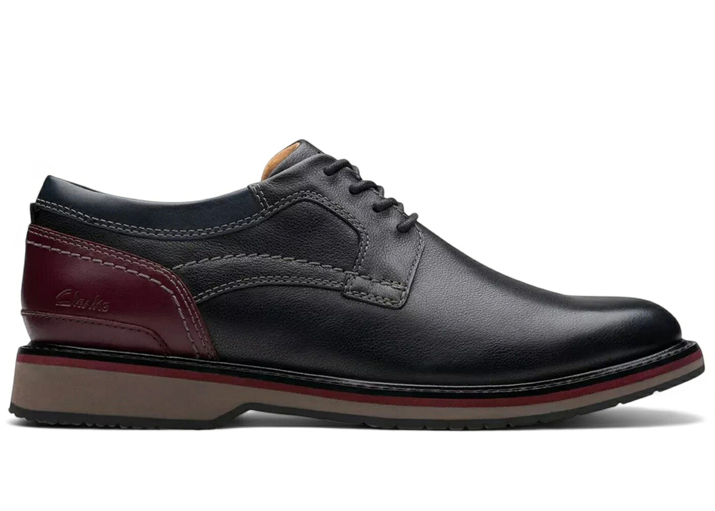 クラークス 黒いこと 黒いこと なめし革 スニーカー メンズ CLARKS MONAHAN PLAIN BLACK LEATHER / BLACK LEATHER