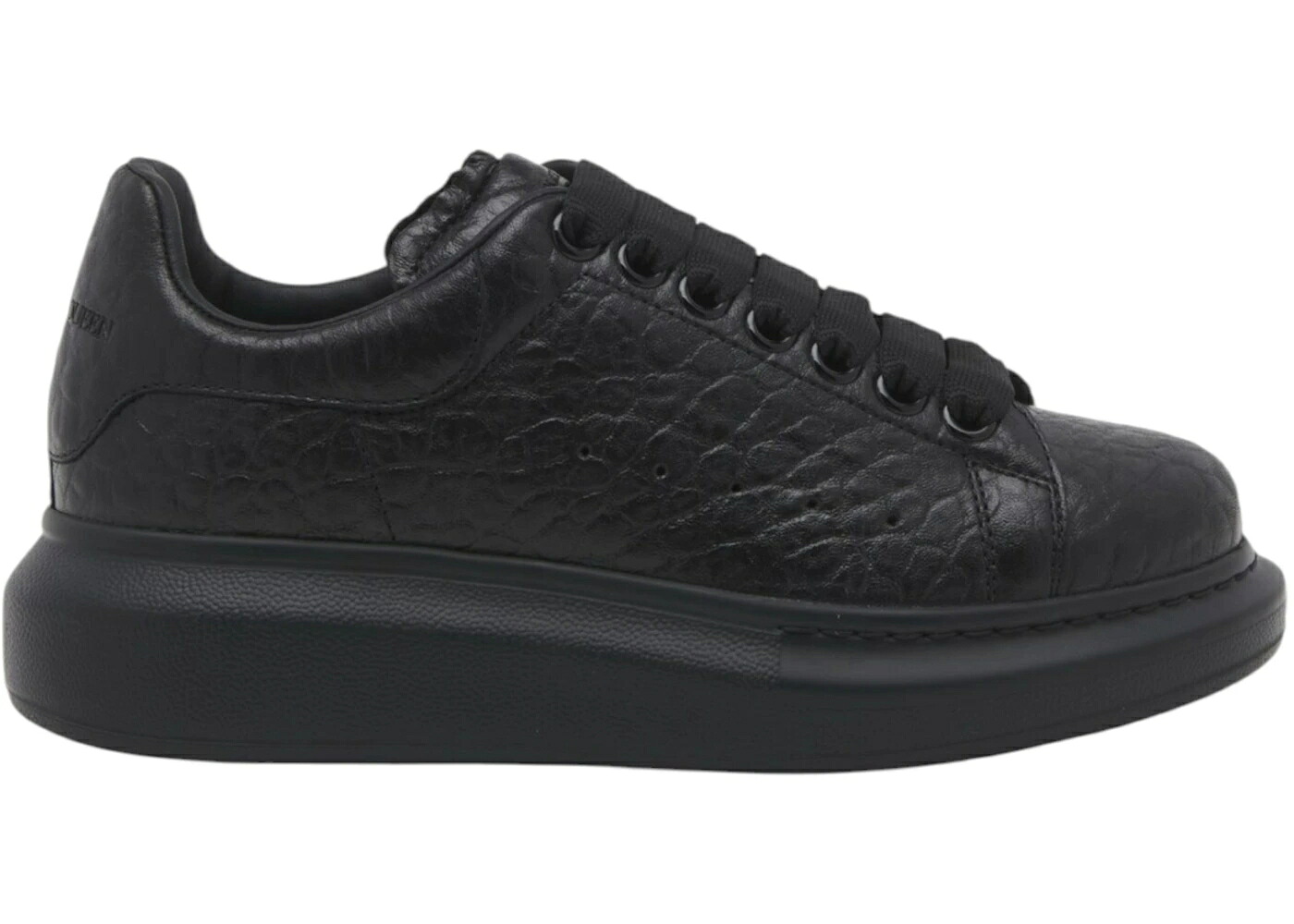 アレキサンダーマックイーン 黒色 ブラック レザー スニーカー メンズ ALEXANDER MCQUEEN ALEXANDER MCQUEEN OVERSIZED BLACK GRAIN LEATHER /|スニケス