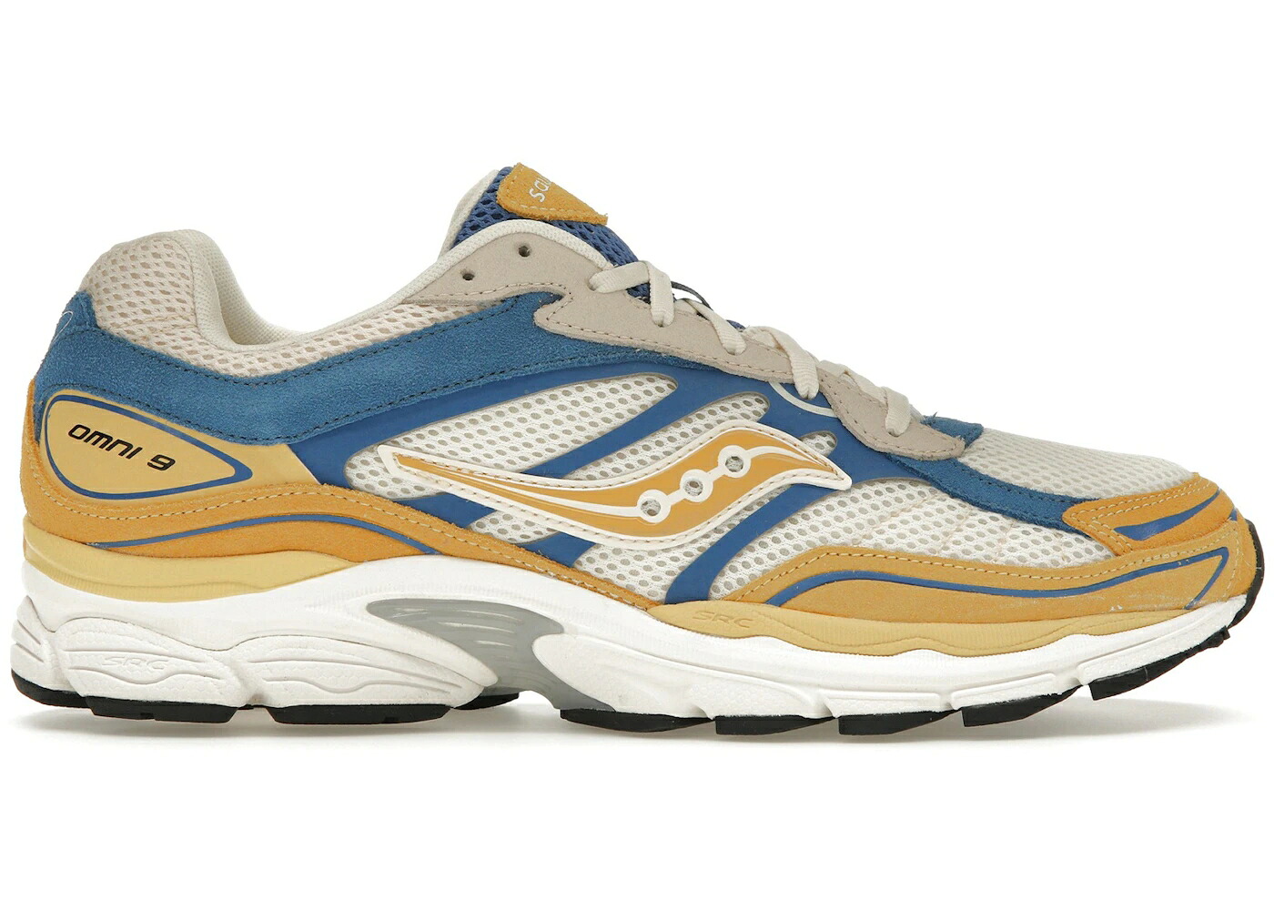 サッカニー 割り増し金 皮膚軟化剤 黄味がかった 黄色 青み 青色 スニーカー メンズ SAUCONY PROGRID OMNI 9 PREMIUM CREAM YELLOW ROYAL BLUE / CREAM YELLOW
