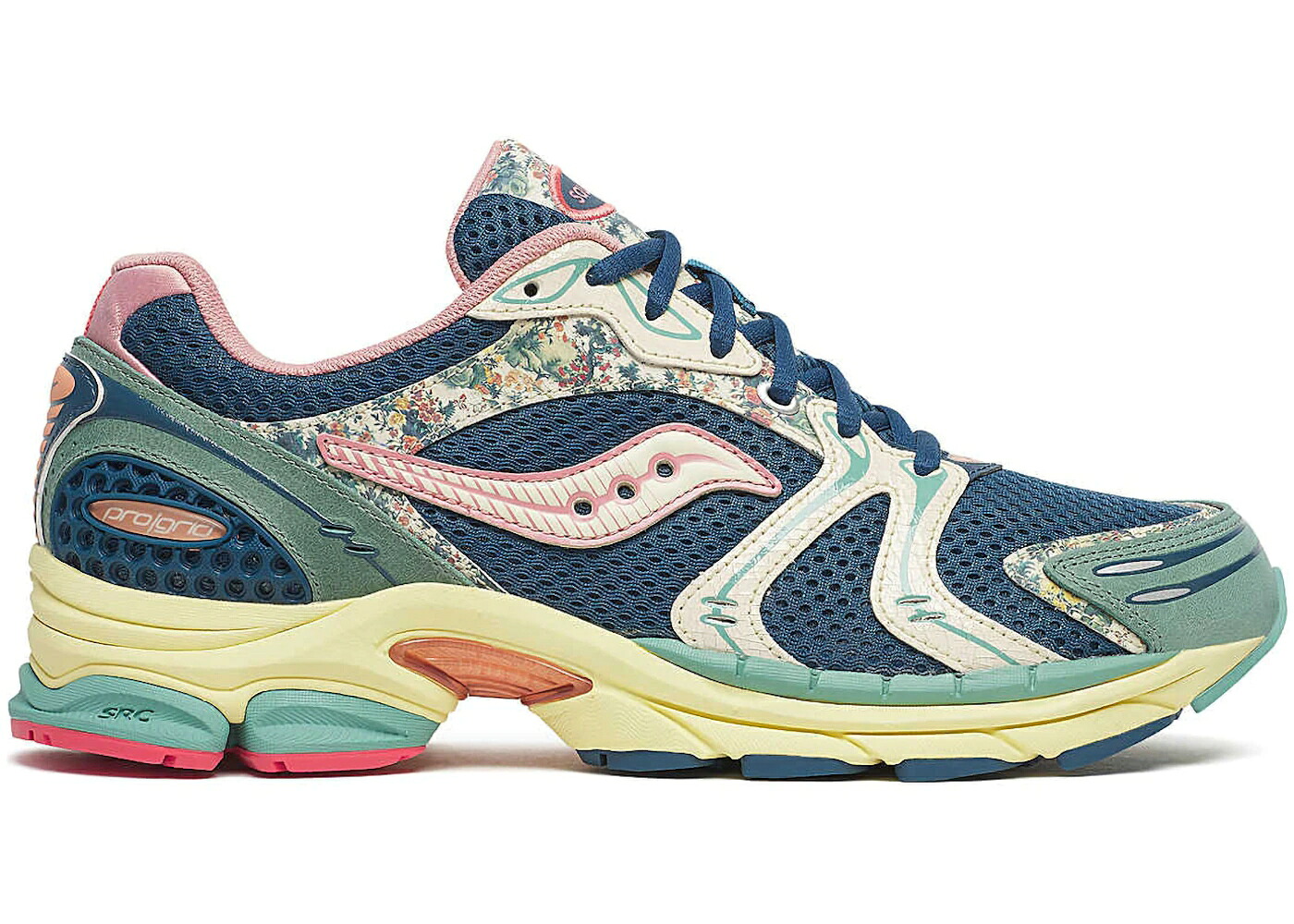 サッカニー 青み 青色 ベージュ スニーカー メンズ SAUCONY PROGRID TRIUMPH 4 FLORAL BLUE BEIGE / BLUE BEIGE
