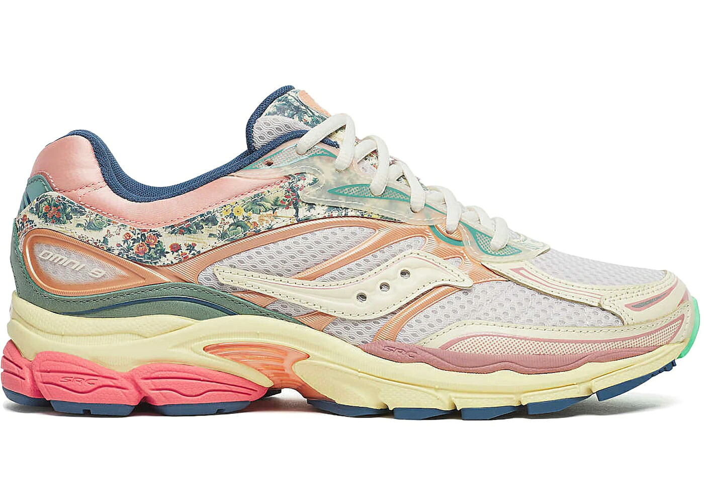 サッカニー ベージュ 青み 青色 スニーカー メンズ SAUCONY PROGRID OMNI 9 FLORAL BEIGE BLUE / BEIGE BLUE