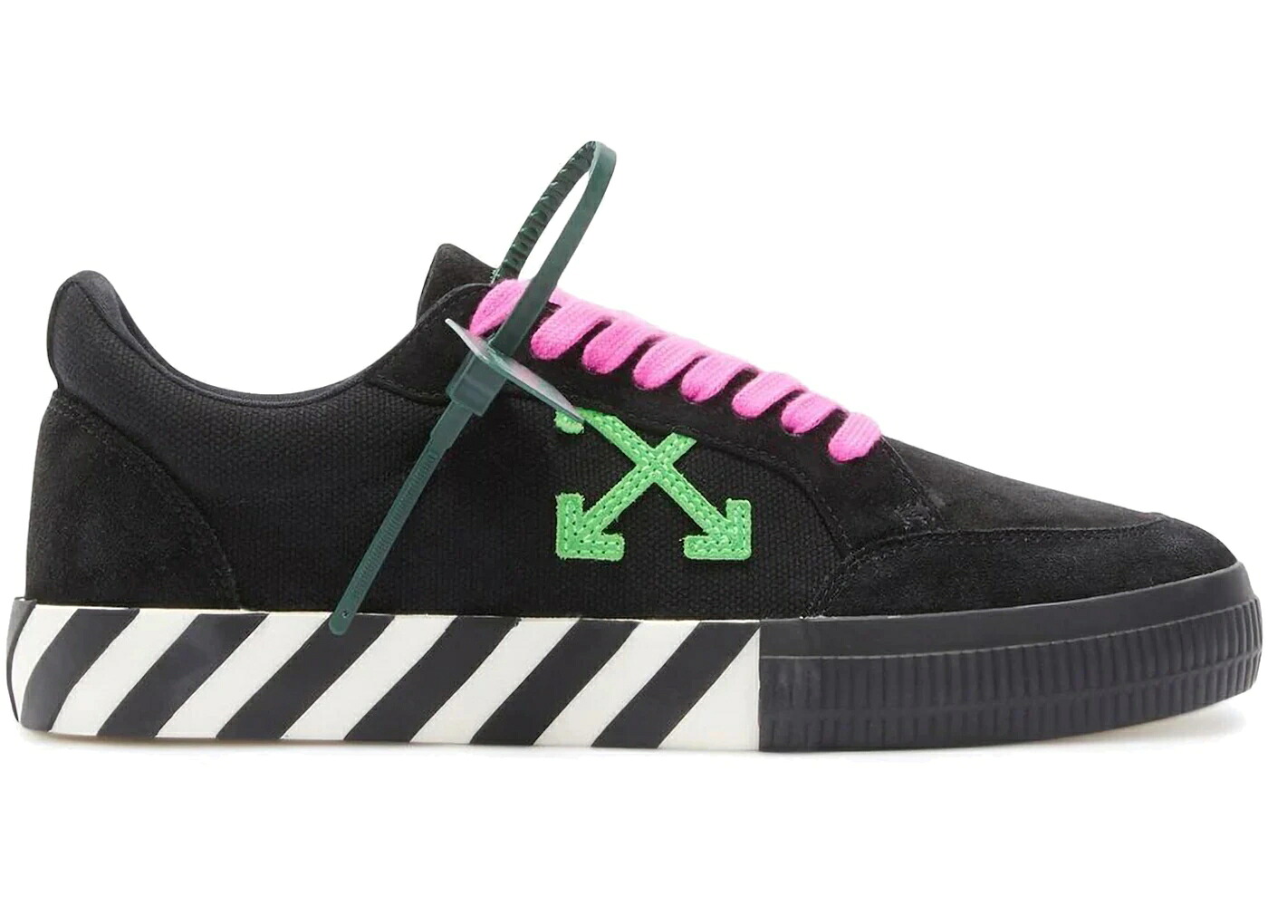 象牙色 黒いこと 黒いこと 緑 緑であること サクラ色 スニーカー メンズ OFF-WHITE VULC LOW BLACK GREEN / BLACK GREEN PINK