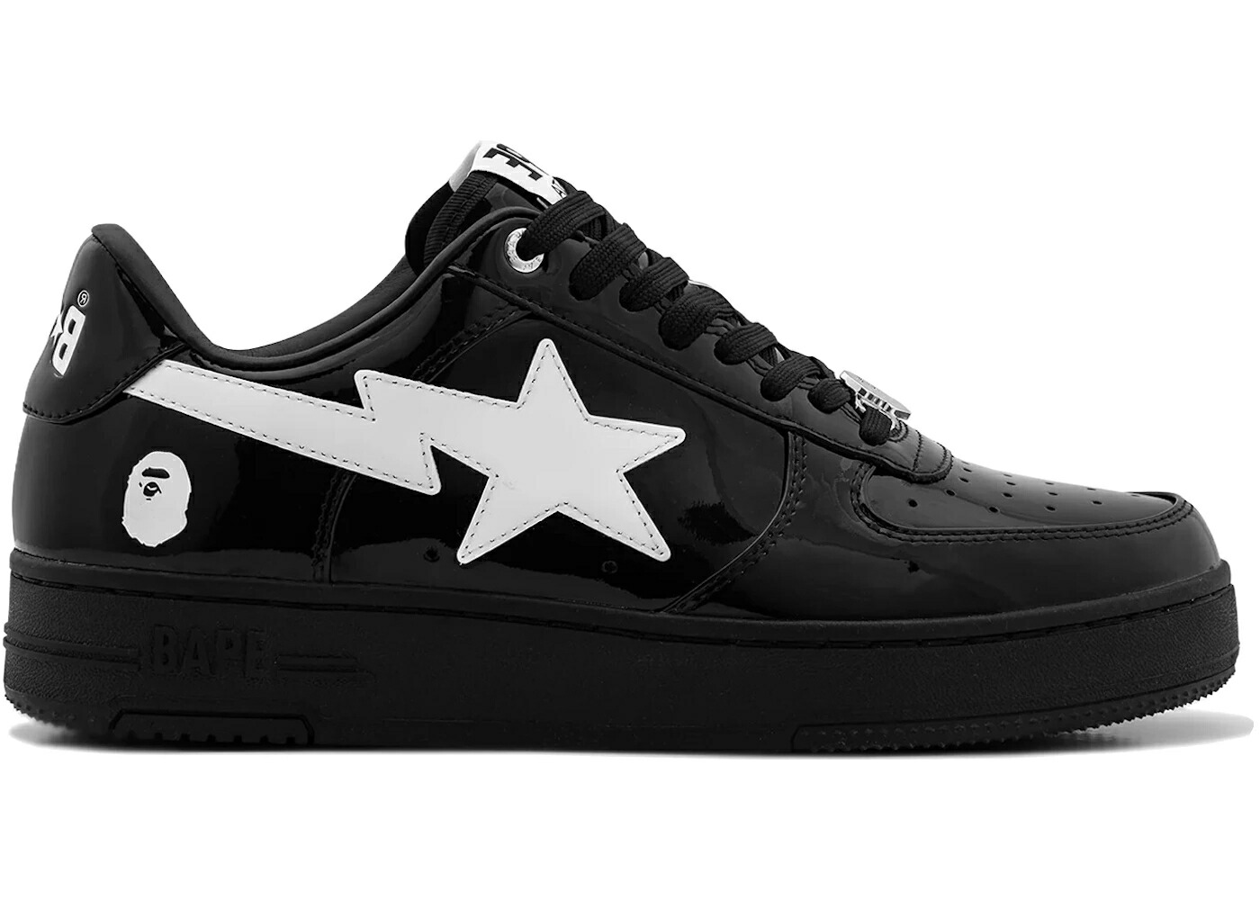 ベイプ 黒色 ブラック 白色 ホワイト #2 スニーカー メンズ BAPE A BATHING APE STA BLACK WHITE /
