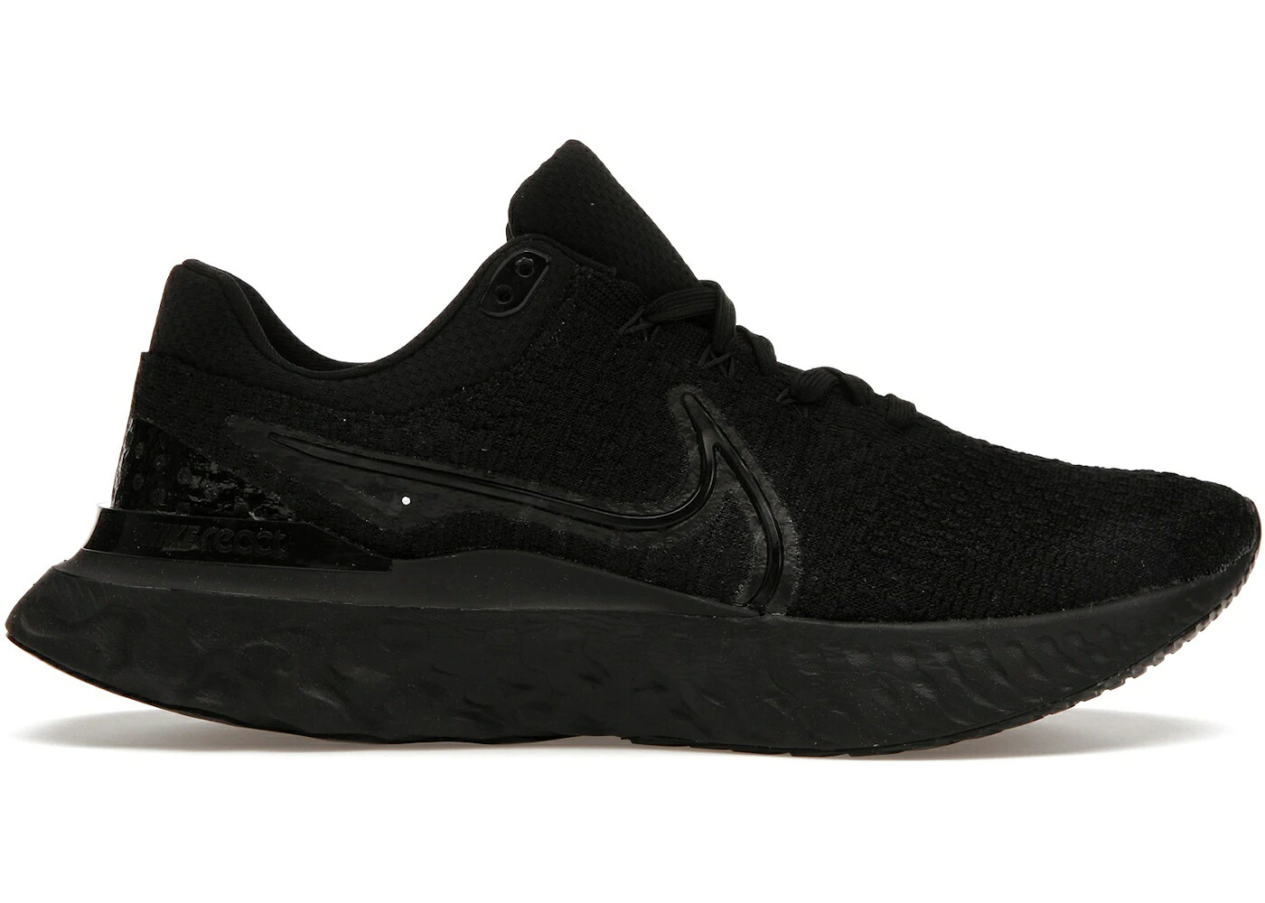 ナイキ リアクト 幽客 飛球編み物 黒いこと 黒いこと スニーカー メンズ NIKE REACT INFINITY RUN FLYKNIT 3 TRIPLE BLACK / BLACK BLACK BLACK