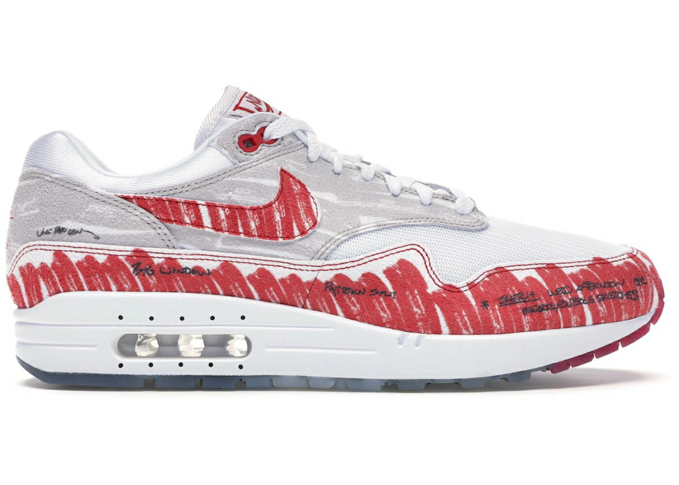 ナイキ マックス 白いこと 白いこと 赤 赤いこと 黒いこと 黒いこと 大気圏マックス スニーカー メンズ NIKE AIR MAX 1 TINKER SKETCH TO SHELF / WHITE SPORT RED BLACK NEUTRAL