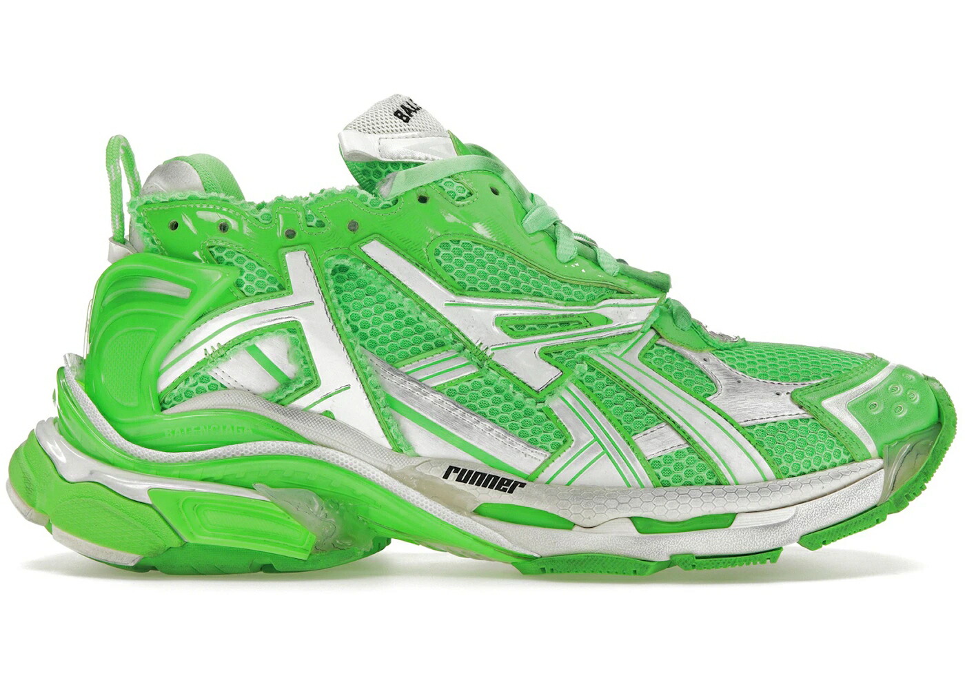 バレンシアガ 緑 緑であること 白いこと 白いこと スニーカー メンズ BALENCIAGA RUNNER FLUO GREEN / GREEN WHITE