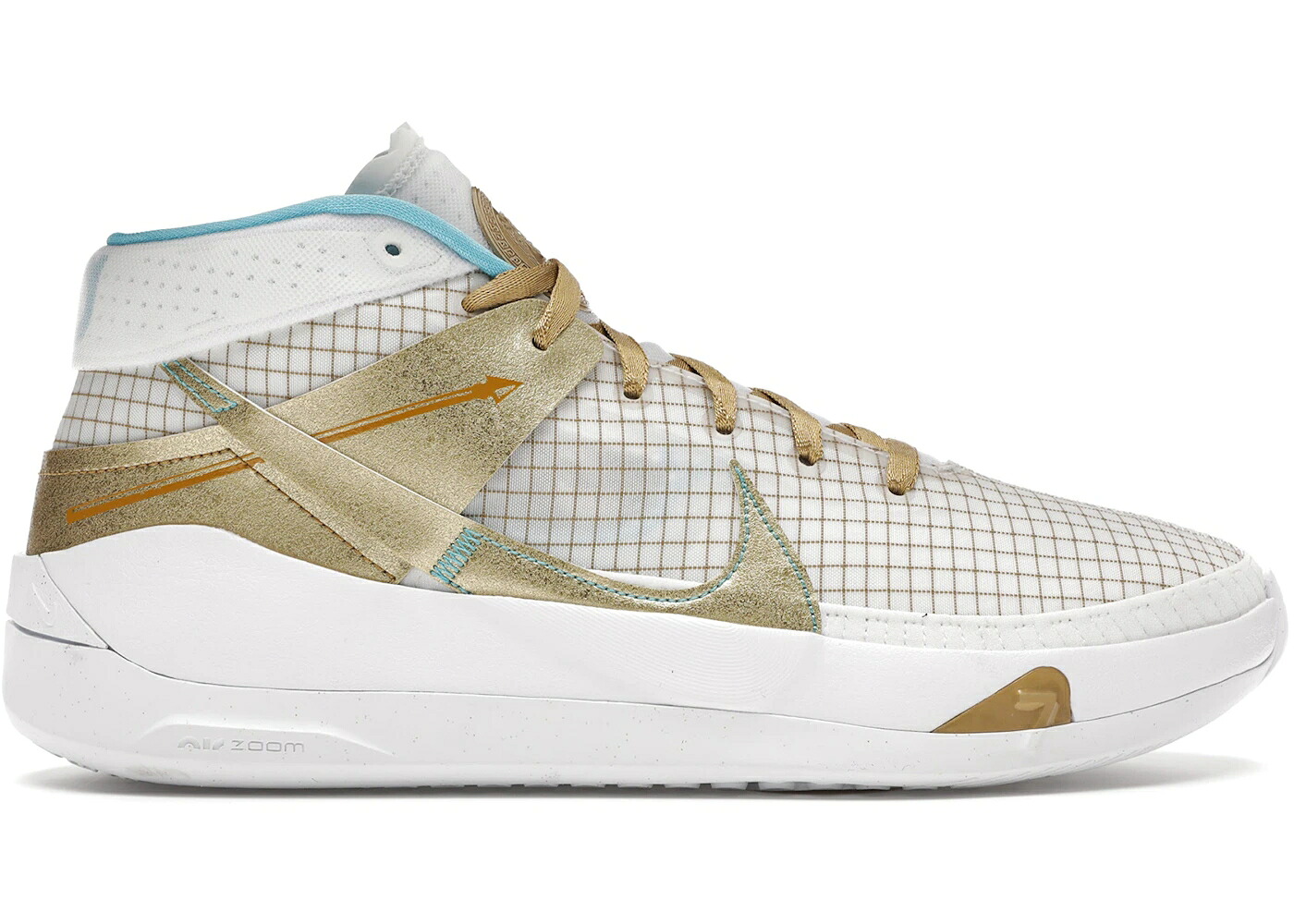 ナイキ サー青少年 白いこと 白いこと ゴールド アクア スニーカー メンズ NIKE KD 13 EYBL WHITE (2020) / WHITE METALLIC GOLD LIGHT AQUA