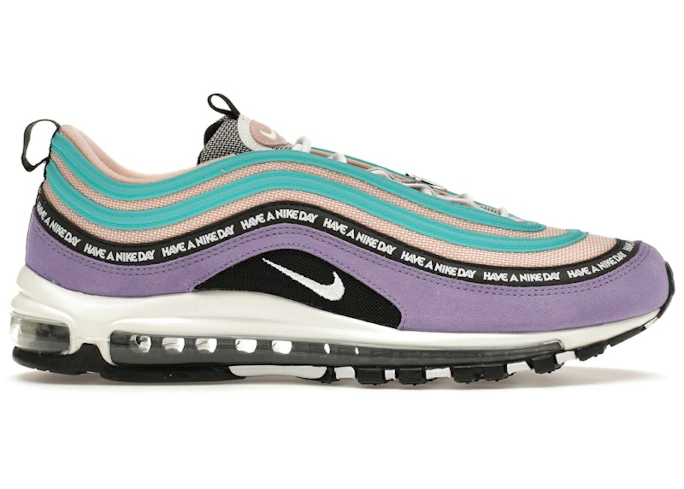 ナイキ マックス 紫 パープル 白色 ホワイト 黒色 ブラック エアマックス スニーカー メンズ NIKE AIR MAX 97 HAVE A DAY / SPACE PURPLE WHITE BLACK WASHED
