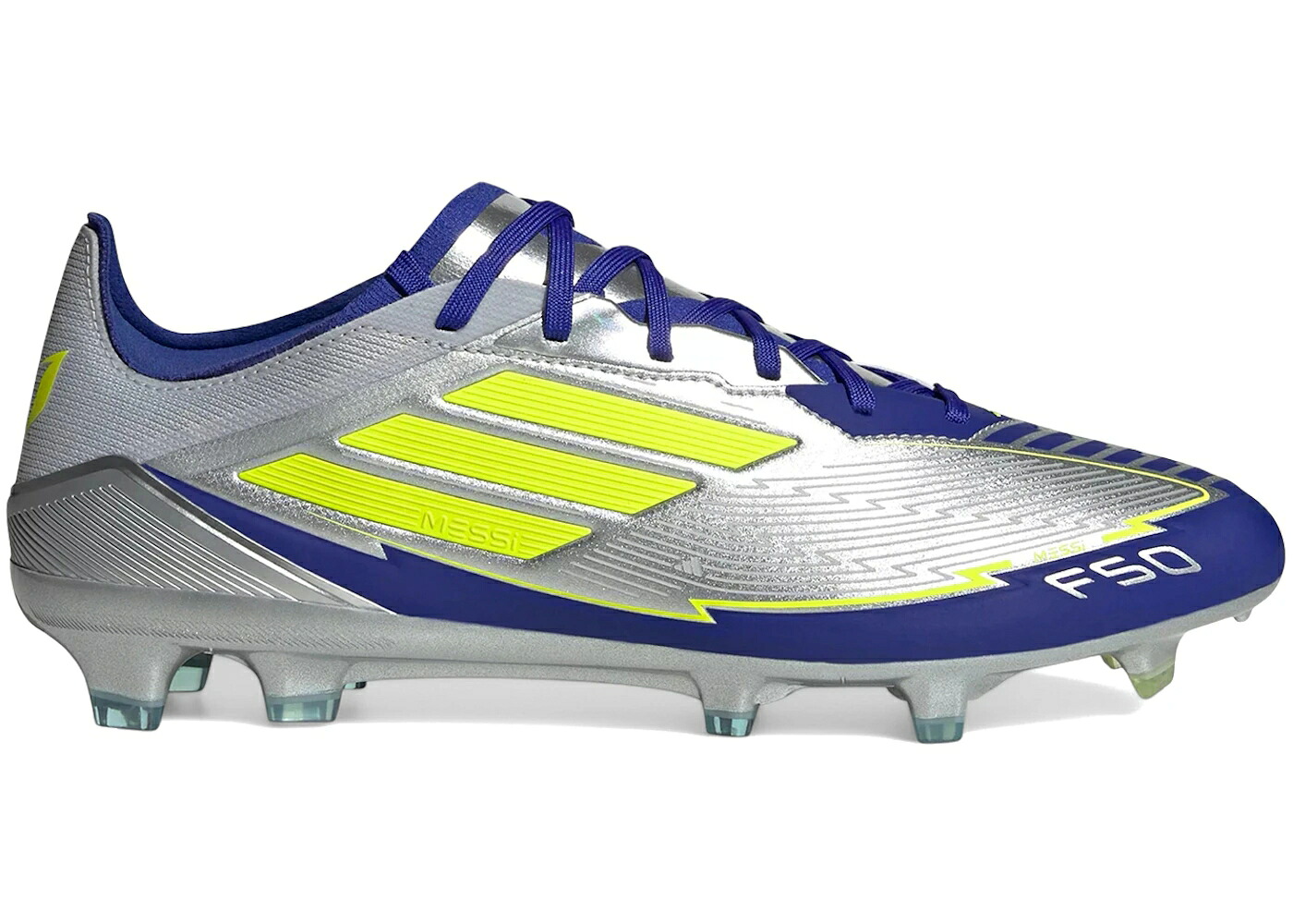 アディダス 労働者階級 しろがね色 しろがね色 黄味がかった 黄色 スニーカー メンズ ADIDAS F50 PRO FG MESSI PLAYER PACK 1 / SILVER METALLIC SOLAR YELLOW